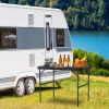 Adjustable Height Foldable Camping Aluminum Alloy Grill Stand 88LBS Max Load 35.62x23.42x25.9in