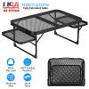 Aluminum Alloy Foldable Camping Picnic Table 88LBS Max Load with 2 Side Trays