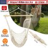 Hanging Rope Hammock Chair Swing w/ Wooden Stick 220lbs Load