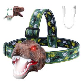 Dinosaur Headlamp Kids Headlight with Realistic Roar Sound 4 Modes
