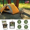 Foldable Fishing Chair With Backrest and Built-In Cooler Bag
