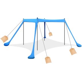Beach Canopy Tent 10x10ft Sun Shelter UPF50+ with Sandbag Foldable Poles Carry Bag