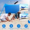 9.8x9.8FT Foldable Beach Canopy Tent Windproof Shelter with 4 Sandbag 2 Pole and Storage Bag Rectangle Blue