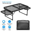 Aluminum Alloy Foldable Camping Picnic Table 88LBS Max Load with 2 Side Trays
