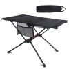 Portable Folding Camping Table Aluminum Alloy Frame with 2 Cup Holders 2 Side Pockets Carry Bag