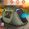 3-4 Person Waterproof Pop Up Tent with 2 Mosquito Net Windows and Carrying Bag
