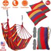 Canvas Hammock Hanging Swing Seat with Rope Seat w/ 2Pillows and 440LBS Load
