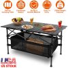 Folding Camping Table Portable Lightweight Aluminum Roll-up with Carrying Bag