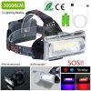 20000LM LED Work Headlamp 3 Lighting Modes Rechargeable IP65 and Waterproof