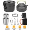 12Pcs Camping Cookware Aluminum Pot Pans Kit with Cup Fork Spoon Knife