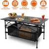Folding Camping Table Portable Lightweight Aluminum Roll-up with Carrying Bag