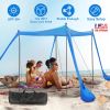 Beach Canopy Tent 10x10ft Sun Shelter UPF50+ with Sandbag Foldable Poles Carry Bag