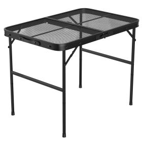 Adjustable Height Foldable Camping Aluminum Alloy Grill Stand 88LBS Max Load 35.62x23.42x25.9in