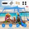Beach Canopy Tent 10x10ft Sun Shelter UPF50+ with Sandbag Foldable Poles Carry Bag
