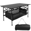Folding Camping Table Portable Lightweight Aluminum Roll-up with Carrying Bag