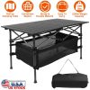 Folding Camping Table Portable Lightweight Aluminum Roll-up with Carrying Bag