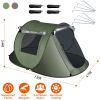3-4 Person Waterproof Pop Up Tent with 2 Mosquito Net Windows and Carrying Bag