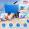 9.8x9.8FT Foldable Beach Canopy Tent Windproof Shelter with 4 Sandbag 2 Pole and Storage Bag Rectangle Blue