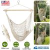 Hanging Rope Hammock Chair Swing w/ Wooden Stick 220lbs Load