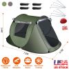 3-4 Person Waterproof Pop Up Tent with 2 Mosquito Net Windows and Carrying Bag