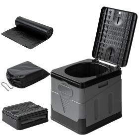Foldable Portable Toilet with Lid with Carry Bag And Trash Bags