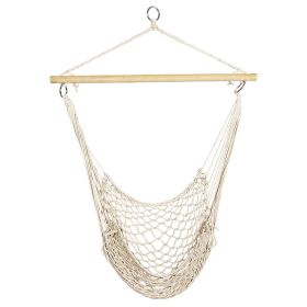 Hanging Rope Hammock Chair Swing w/ Wooden Stick 220lbs Load