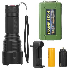 LED Rechargeable Flashlight Zoomable Aluminum Alloy Flashlight Torch w/High Low Strobe