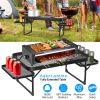 Aluminum Alloy Foldable Camping Picnic Table 88LBS Max Load with 2 Side Trays
