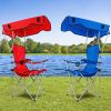 Foldable Beach Canopy Chair 330LBS Load Seat w/ Cup Holder