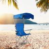 Foldable Beach Canopy Chair 330LBS Load Seat w/ Cup Holder