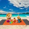 Sand Proof Water Resistant Beach Mat w/ 4 Anchors 1 Carry Bag 108x96.46in