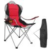 Foldable Camping Chair Heavy Duty Steel, Padded Seat 330LBS Max Load with Cup Holder Carry Bag