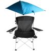 Foldable Beach Chair with Detachable Umbrella, Armrest, Adjustable Canopy with Cup Holder Carry Bag