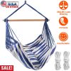 Canvas Hammock Hanging Chair Swing with 2 Pillows 265LBS Load-bearing