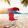 Foldable Beach Canopy Chair 330LBS Load Seat w/ Cup Holder