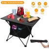 Aluminum Alloy Roll-Up Foldable Camping Table With Storage Basket