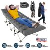 Folding Sleeping Cot Collapsible Guest Bed with 2-Sided Soft Pad 440LBS Max Load