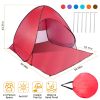 Pop Up Beach Tent Shelter - Anti-UV Automatic Waterproof Canopy for 2/3 Man w/ Net Window Storage Bag