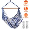 Canvas Hammock Hanging Chair Swing with 2 Pillows 265LBS Load-bearing