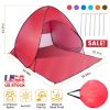 Pop Up Beach Tent Shelter - Anti-UV Automatic Waterproof Canopy for 2/3 Man w/ Net Window Storage Bag