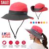 Women Summer Sun Bucket Hats Foldable UV Protection Cotton Cap