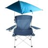 Foldable Beach Chair with Detachable Umbrella, Armrest, Adjustable Canopy with Cup Holder Carry Bag