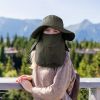Fishing Bucket Hat, Wide Brim Breathable Unisex Sunlight-proof Removable Neck Face