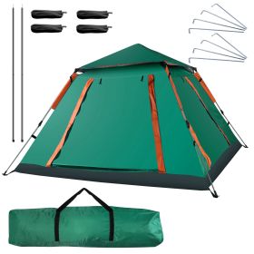 4-5 Person Camping Tent Waterproof with 2 Mosquito Net Windows, Carrying Bag (Option: CampingTentGreen)