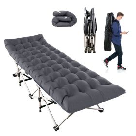 Folding Sleeping Cot Collapsible Guest Bed with 2-Sided Soft Pad 440LBS Max Load (Option: CampingCotBlack)