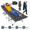 Folding Sleeping Cot Collapsible Guest Bed with 2-Sided Soft Pad 440LBS Max Load