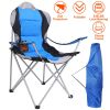 Foldable Camping Chair Heavy Duty Steel, Padded Seat 330LBS Max Load with Cup Holder Carry Bag