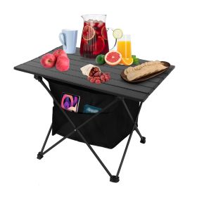 Aluminum Alloy Roll-Up Foldable Camping Table With Storage Basket (Option: CampingTableM)