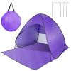 Pop Up Beach Tent Shelter - Anti-UV Automatic Waterproof Canopy for 2/3 Man w/ Net Window Storage Bag