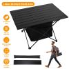 Aluminum Alloy Roll-Up Foldable Camping Table With Storage Basket